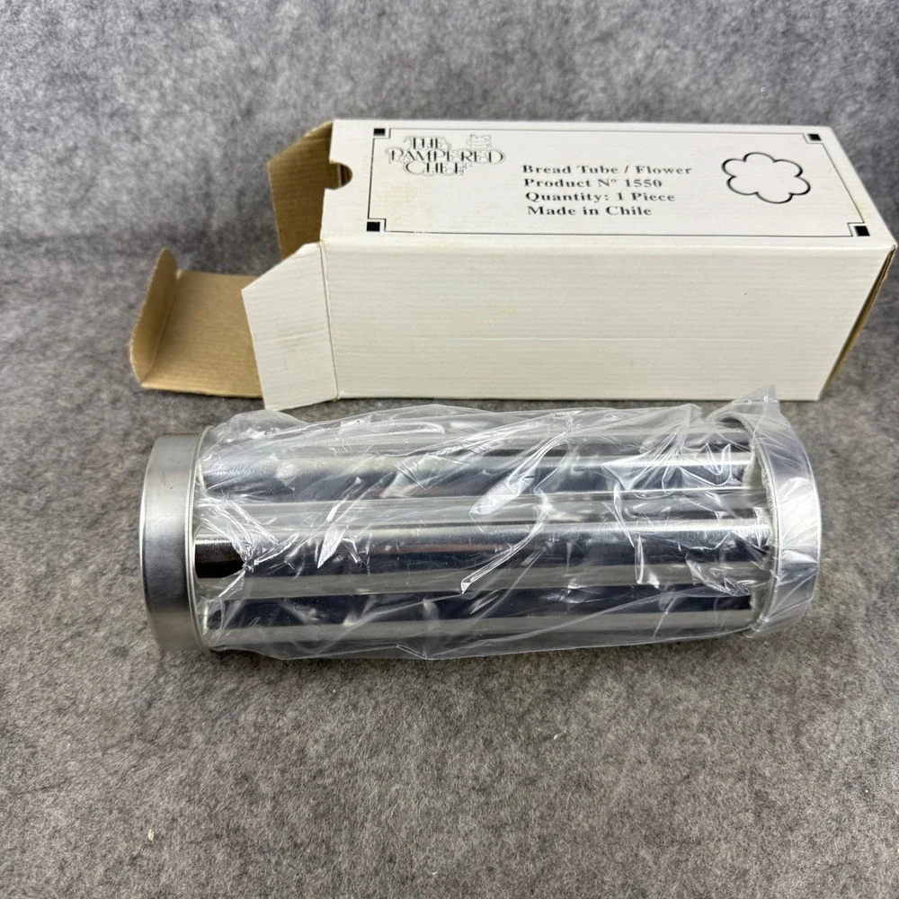 Pampered Chef Flower Bread Tube 1550 Valtrompia Stainless Steel Baking Mold NIB
